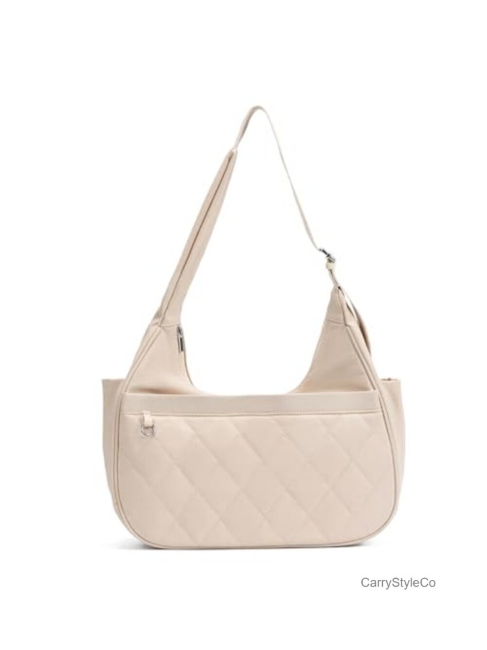 Quilted Nylon Shoulder Bag Adjustable Strap Crossbody Hobo Purse